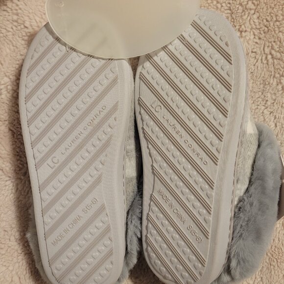 LC Lauren Conrad Women's Faux Fur Plaid Clog Slipper S 5-6 *BRAND NEW* - Picture 5 of 7